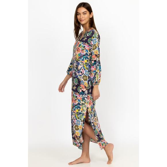 Johnny Was Layla Puff Sleeve Maxi Cover Up Dress Multi - Picture 2 of 10